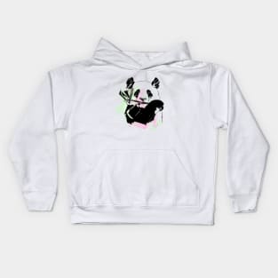 Panda with Bamboo Leaves Kids Hoodie